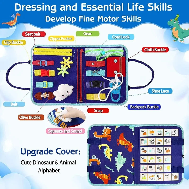 Montessori Busy Board Early Education Board Children's Learning Enlightenment Teaching Aids Learning Board Baby's Toys