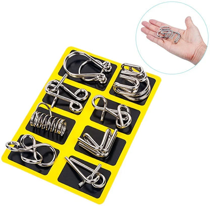 Montessori Series 8 Pcs Metal Educational Toys - Intelligence Interactive Game Unlock Widgets Kids Stress Relief Unique Toy