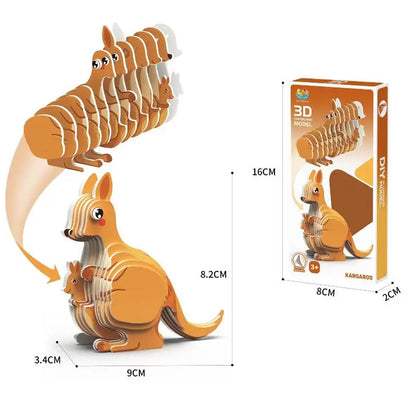 Montessori Educational Toy Set, DIY 3D Paper Model Assembly Animal Puzzle, Exciting Learning Play for Boys and Girls