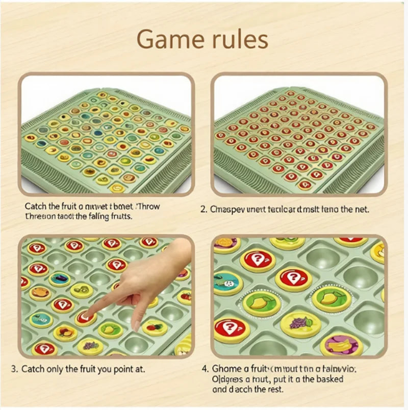 Game for Kids Flip Find Fruit Cards, Interactive Family Board Game for Parent-Child Bonding, Focus Training Early Learning Toy