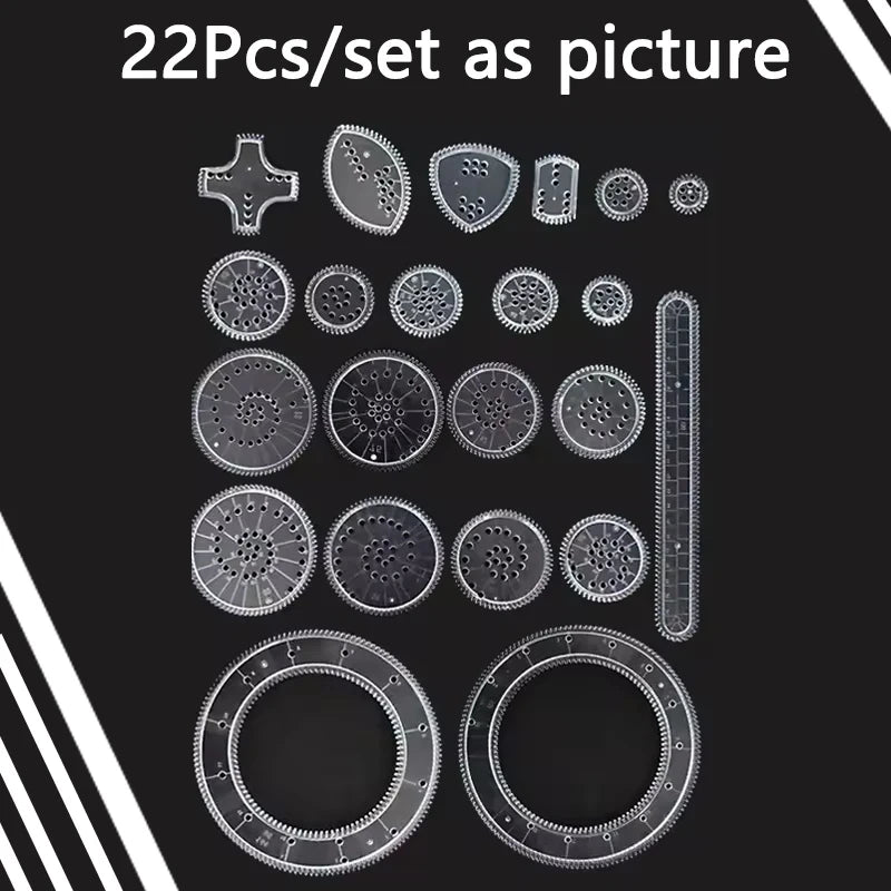 Funny Spirograph Drawing Toys Set Creative Gears Geometry Stencils Painting Template Art Crafts Kids Educational Students Gifts