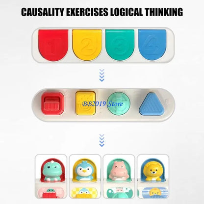 Q0KB Creative Popup Activity Box Learning Toy For Toddler Safe Interactive Play Color Matching Fine Motor Skill Exercise Toy