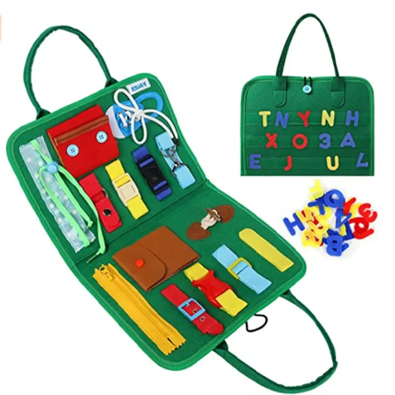 Sensory Play Board Busy Board Montessori Leaning Toys For Toddlers Foldable Sensory Toy Toddler Activity Board-Educational Learn