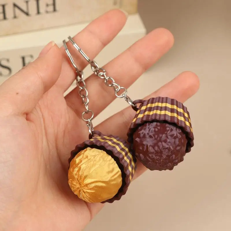 Fidget Toy Simulated Chocolate Keyboard Keychain Push Bubble Clicker Stress Relief Sensory Play for Kids and Adults