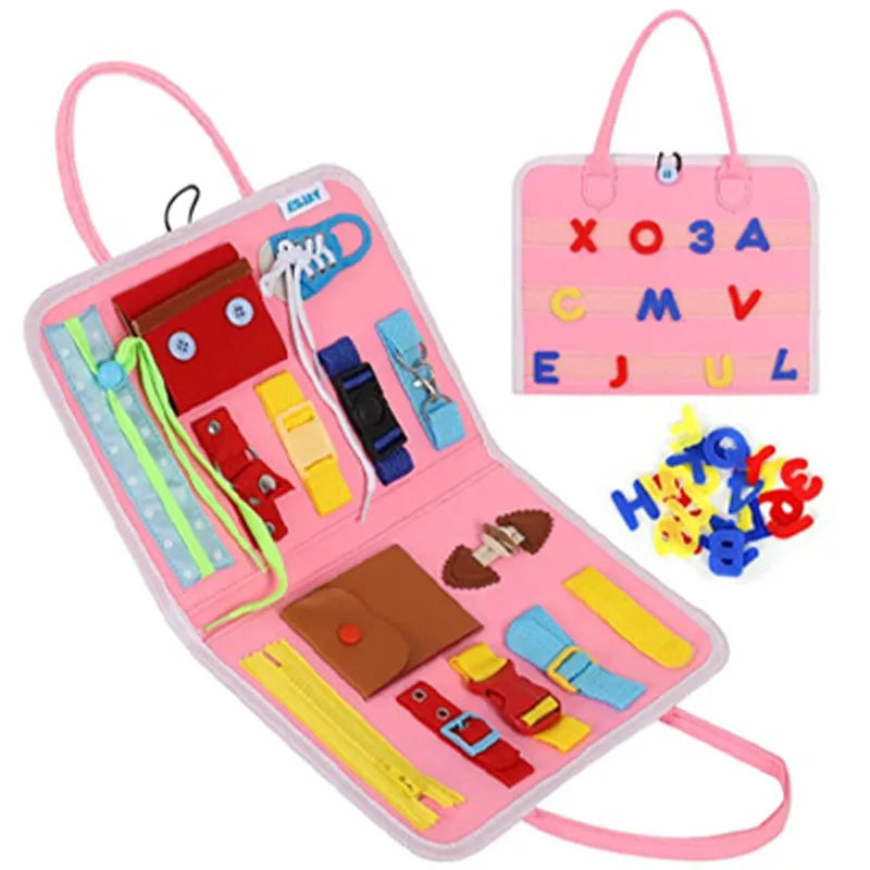 Sensory Play Board Busy Board Montessori Leaning Toys For Toddlers Foldable Sensory Toy Toddler Activity Board-Educational Learn