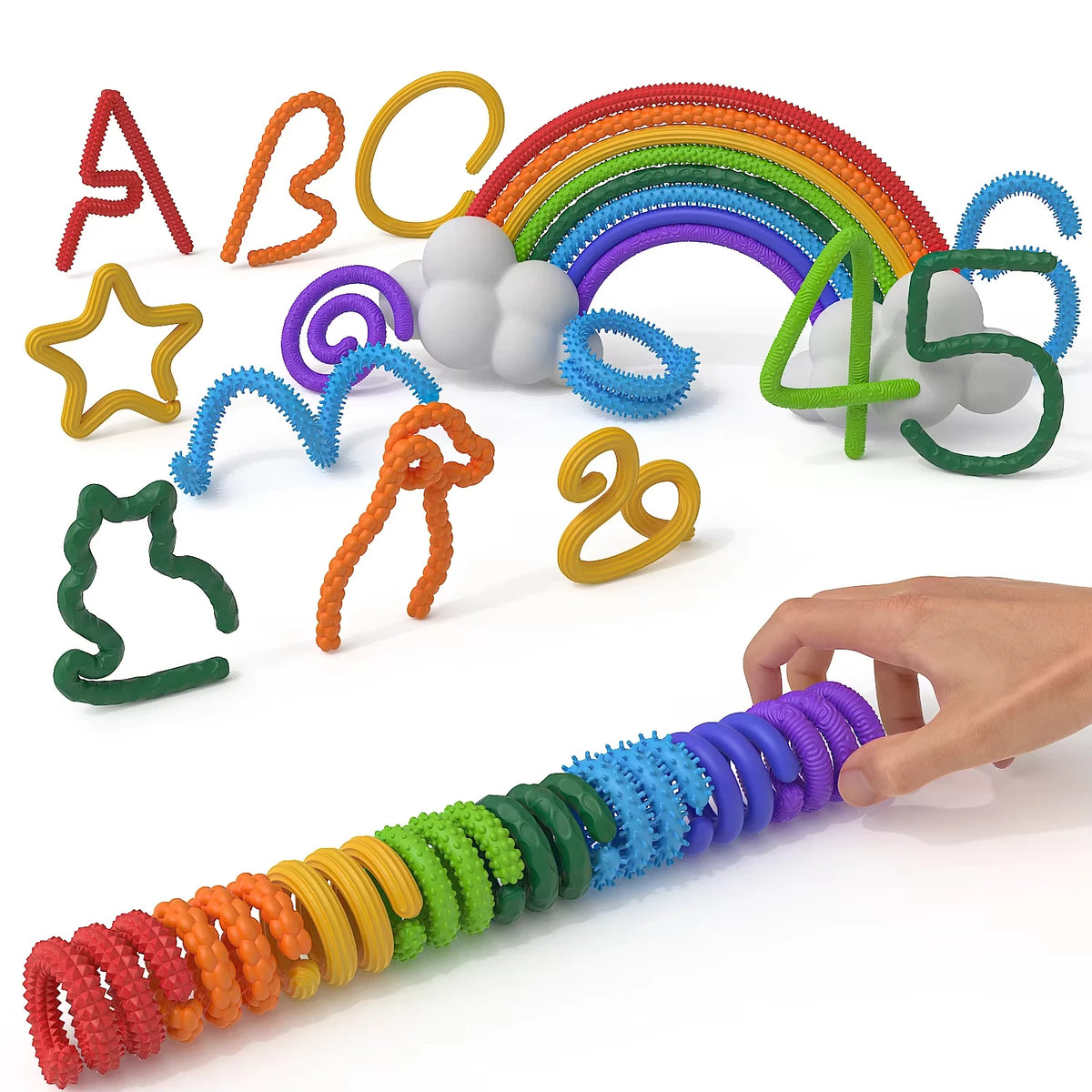 Fidget Sensory Sticks Autism Textured Calming Sensory Toys Antistress Anxiety Stress Relief Fidgeting For Kids Christmas Gifts