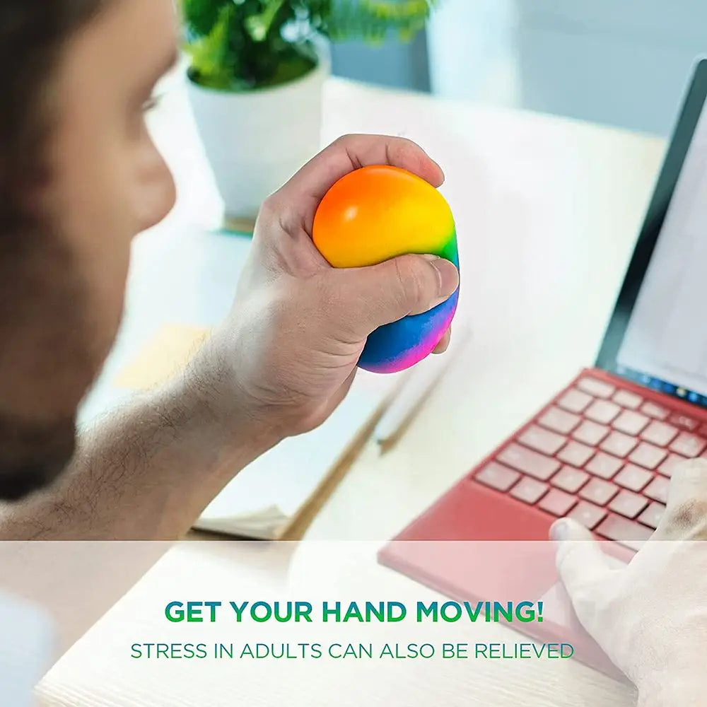 Creative Stress Relief Balls Colorful Squeeze Ball Water Bead Decompression Fidget Toy for Kids Adults Anxiety Autism ADHD