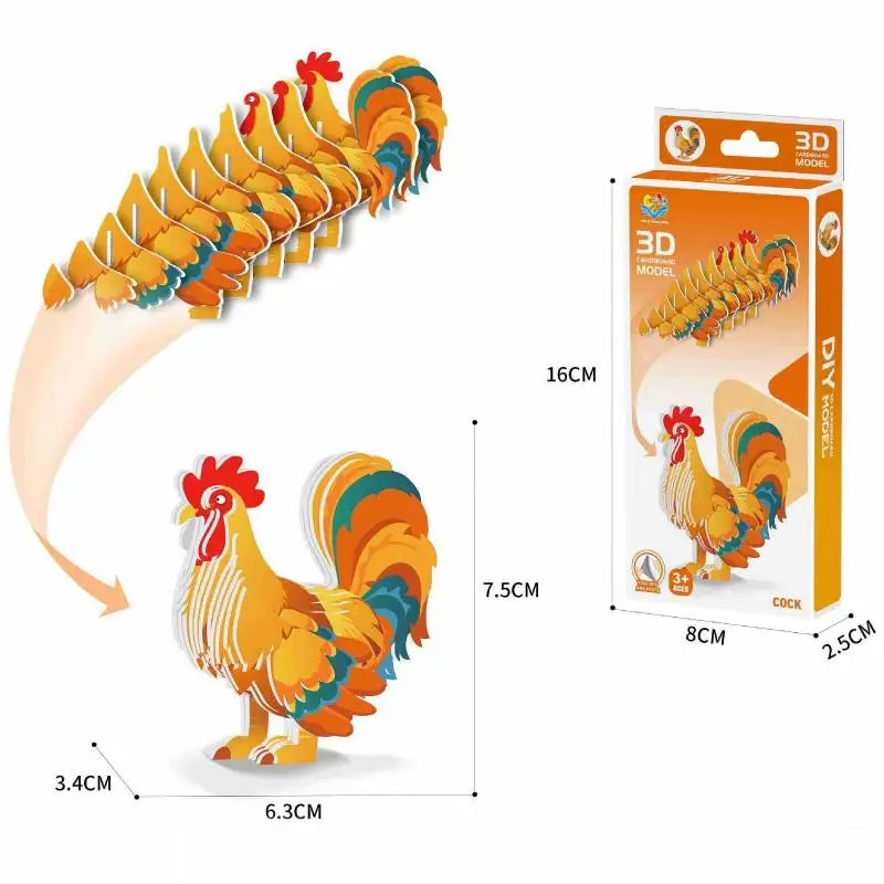 Montessori Educational Toy Set, DIY 3D Paper Model Assembly Animal Puzzle, Exciting Learning Play for Boys and Girls