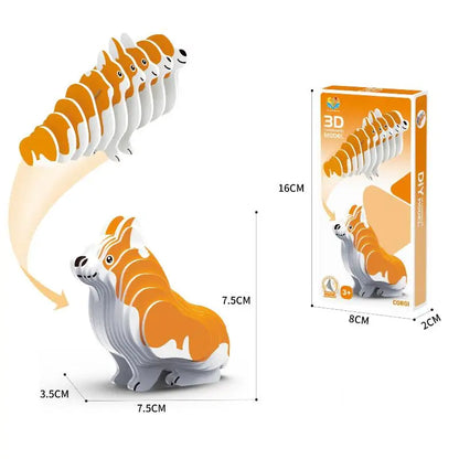 Montessori Educational Toy Set, DIY 3D Paper Model Assembly Animal Puzzle, Exciting Learning Play for Boys and Girls