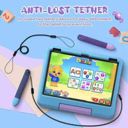 Anti-Rolling Kid-Friendly Stylus Pens Kids Silicone Tablet Stylus Pens All Touch Screen Devices with Anti-lost Tether