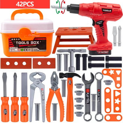 Kids Tool Set Toys 38/41/42 PCS Pretend Play Repair Construction Tool Kit for Toddlers Educational Learning Toys Boys Girls Gift