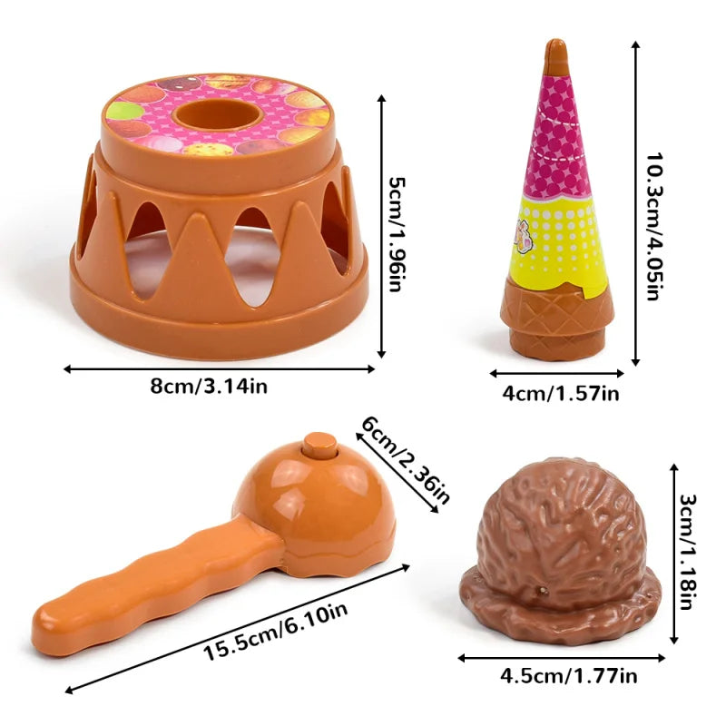 Children Simulation Food Kitchen Toy Ice Cream Stack Up Play Kids Pretend Play Toys