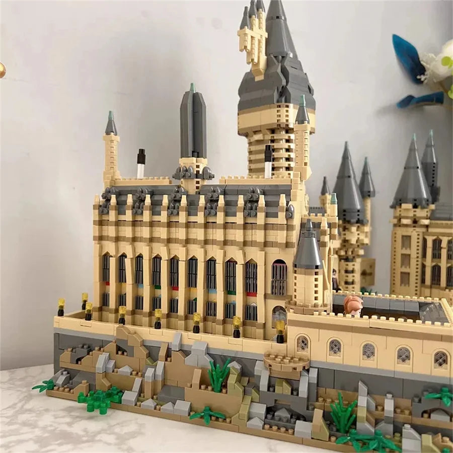 6369pcs Creative Magic Castle Building Blocks with Light STEM Educational Toy DIY Model Kit Desktop Decoration Gift for Kids