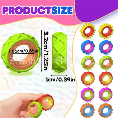 New Fidget Toys - Silicone Sensory Fidget Rings for Adults Teens Massager Stress Relief Relax Fidget Toy for Autism Anxiety