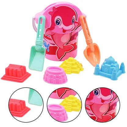 Kids Beach Sand Toys Set Toddler Travel Size Beach Kit Fun Rake Shovel Complete Sandbox Toys Sand Bucket For Boys Girls Summer