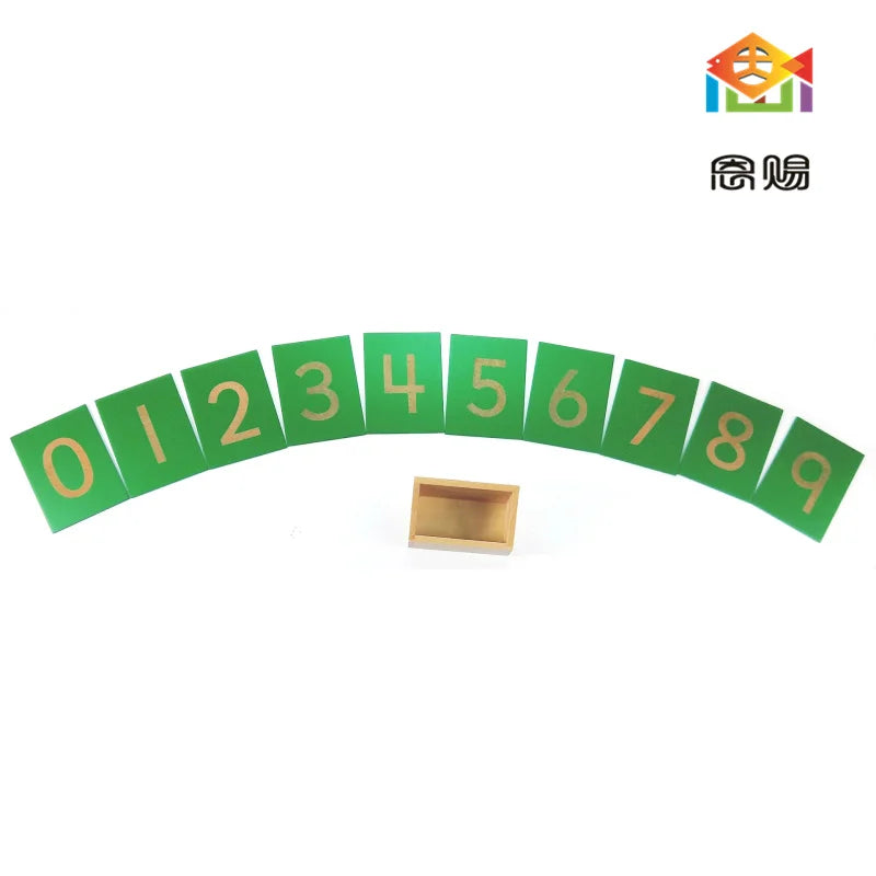 Montessori Baby Toy Math 9x12cm Wood Sandpaper Number 0-9 Green Board Early Childhood Education Preschool Training Kids Toys