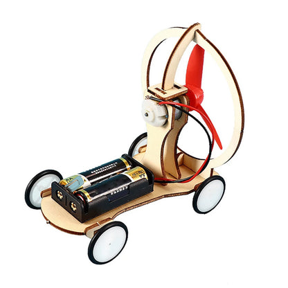 DIY Electric Wind Car Toys Kids Students Physical Science Experiments Learn Kit Interest Training Intelligence Development