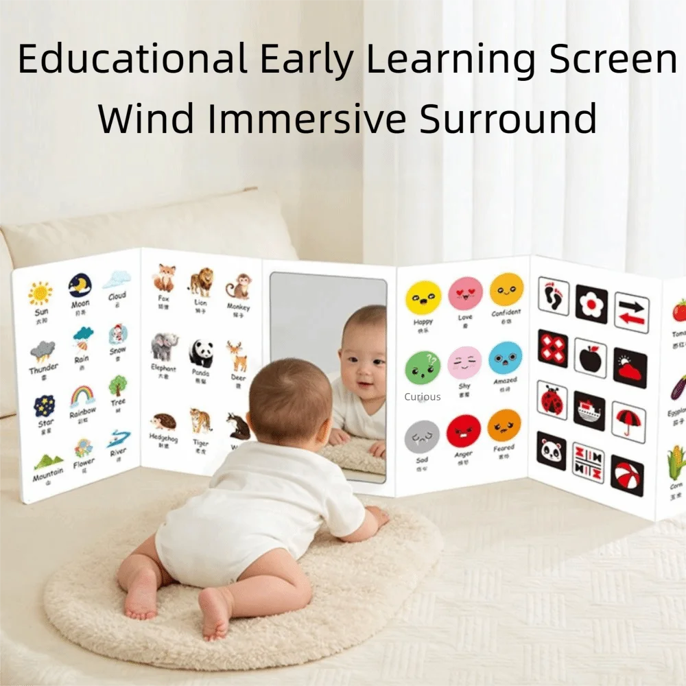 Creative Baby Cognitive Card Double Sided Vertical Screen Sight Words Cards Digital Format Cartoon Digital Animal Card