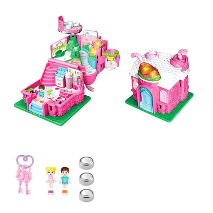 Creative Simulation Play House Toys Expandable 3D Doll Houses with Furniture Cosplay Interactive Simulated Princess Castle