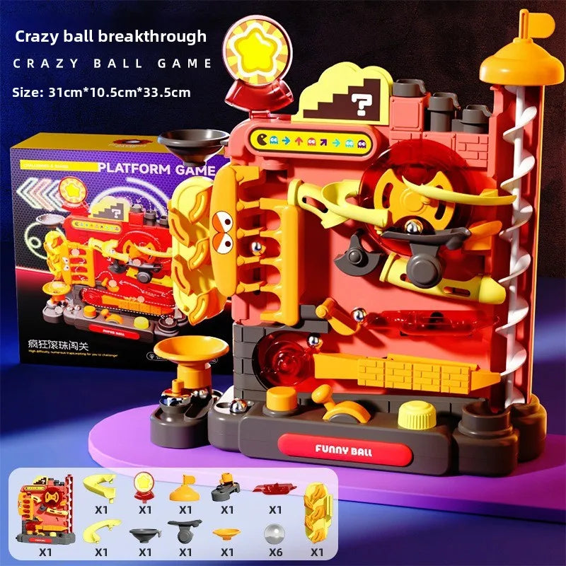 Children Educational Montessori Toys Multilayer Track Adventure Game Rail Rolling Ball Model Interactive Brain Christmas Gift