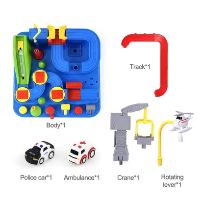Hot Kids Educational Car Toys for Boys Track Adventure Brain Table Games Rail Cars Mechanical Parking Lots Children Xmas Gifts