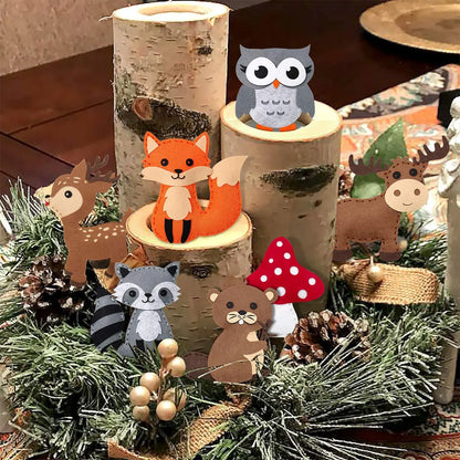 Kids Sewing Kit Woodland Animals Craft DIY Sewing Felt Plush Animals for Kids Beginners Educational Sewing Ornaments Art Toy Set