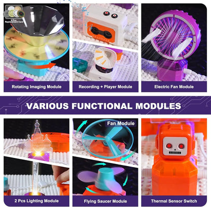 68PCS Kids Science Circuit Kit - 450+ STEM Projects! Rotational Imaging, Sound Recording & Playback,Electronics Exploration Toy
