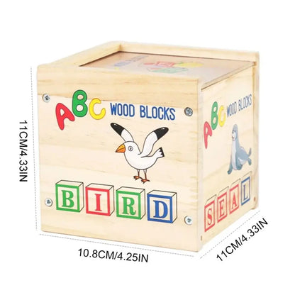 Cognition Learning Wooden Building Blocks Early Education Motor Skills Letter Cognitive Toys Cartoon ABC Letter