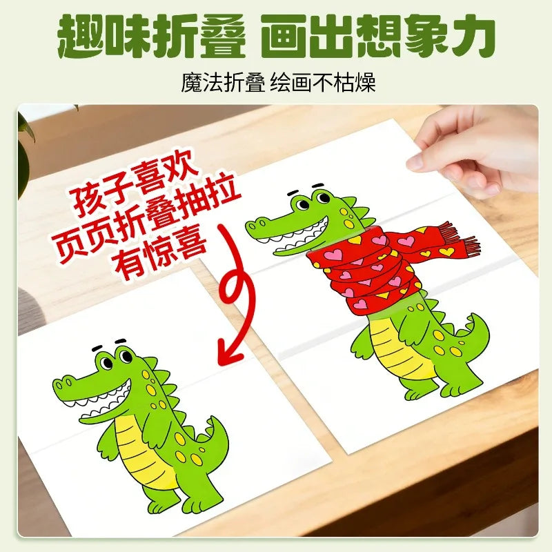 Magic Folding Drawing Book For Kids Creative Paper Craft Activity Book Fun Learning Art 4 Books Set For Children