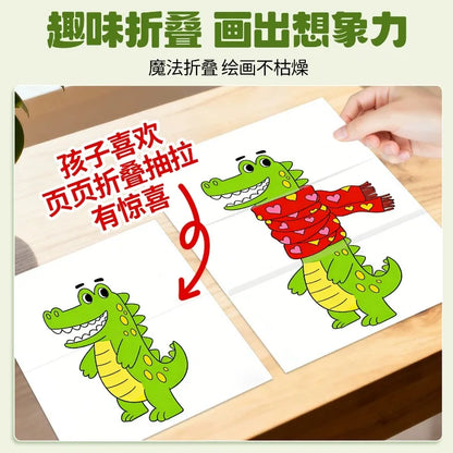 Magic Folding Drawing Book For Kids Creative Paper Craft Activity Book Fun Learning Art 4 Books Set For Children
