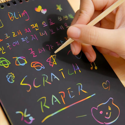 1/3/6/10Pcs Creative Colorful Scratch Art Book DIY Graffiti Paper Handcraft Drawing Book for Kids And Adults