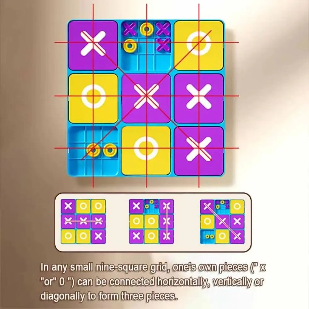 Creative Tic Tac Toe Board Game Montessori Parent-Child Interactive Montessori Puzzle Table Game Thinking Exercise