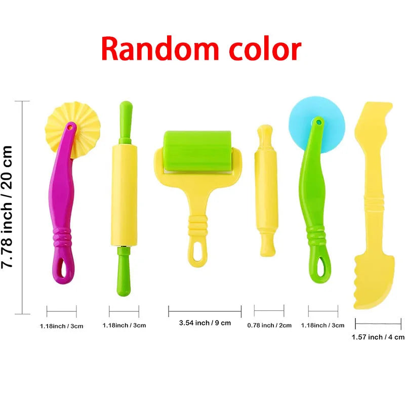 Children DIY Play Dough Tools Set Creative Plastic Cutters Rollers Molds Playdough Decorative Accessories Toddler Kids Toys Gift