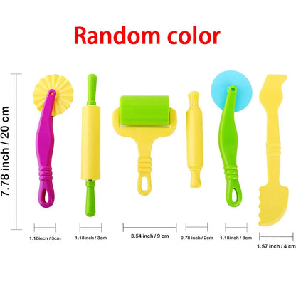 Children DIY Play Dough Tools Set Creative Plastic Cutters Rollers Molds Playdough Decorative Accessories Toddler Kids Toys Gift