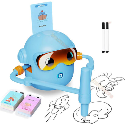 New Kids Drawing Robot Interactive Educational Auto Drawing Robot with 100 Cards for Boys Girls Preschool Learning