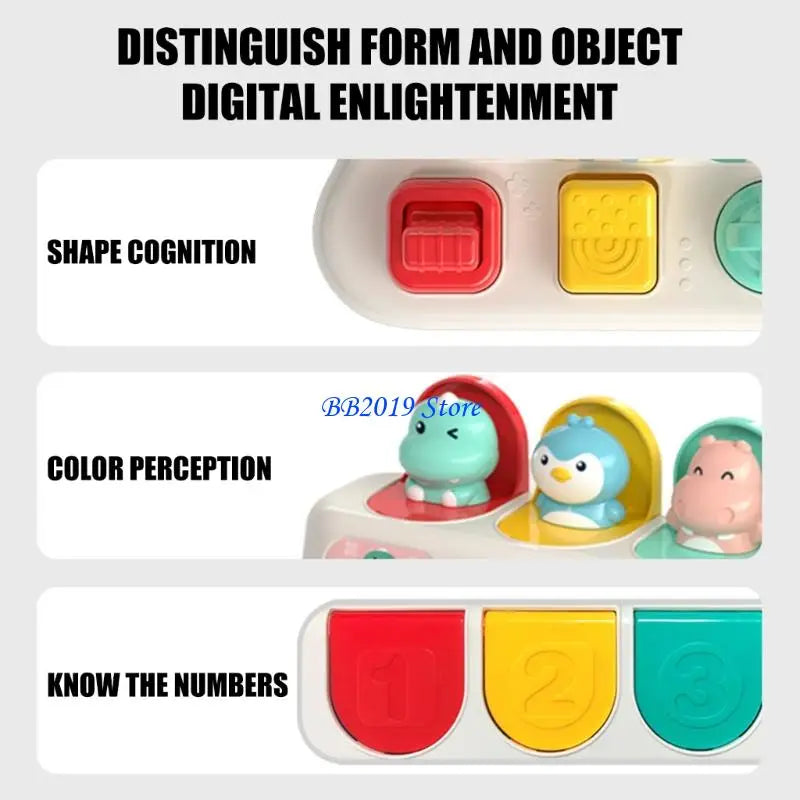 Q0KB Creative Popup Activity Box Learning Toy For Toddler Safe Interactive Play Color Matching Fine Motor Skill Exercise Toy