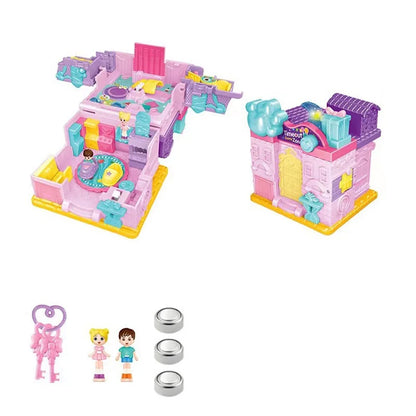Creative Simulation Play House Toys Expandable 3D Doll Houses with Furniture Cosplay Interactive Simulated Princess Castle