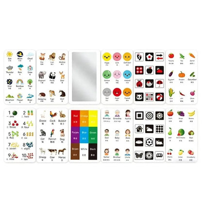 Creative Baby Cognitive Card Double Sided Vertical Screen Sight Words Cards Digital Format Cartoon Digital Animal Card