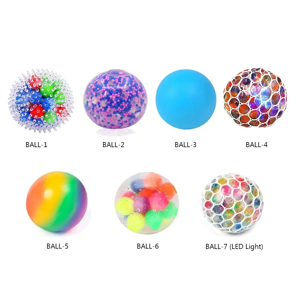 Creative Stress Relief Balls Colorful Squeeze Ball Water Bead Decompression Fidget Toy for Kids Adults Anxiety Autism ADHD