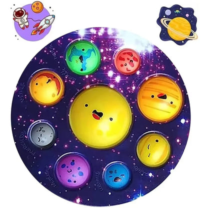 Eight Planets Dimple Push Bubble Fidget Toys Baby Sensory Autism Needs Squishy Stress Reliever Toys For Kids For Children Gift