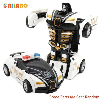 Transformable Robot Sports Car Toys, No Batteries, Educational Kids Gift, Colorful Model Vehicle for Play Learning