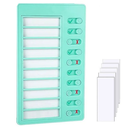 1 pcs Kids Chore Chart with 5 pcs Blank Card,Plastic Checklist Board with Detachable Cardstock to Do List for Routine Planning