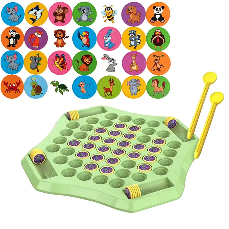 Kids Memory Game Educational Flip Board Toy Animal Fruit Dinosaur Logical Thinking Multi‑Player Learning Gift for 3‑6 Years Old