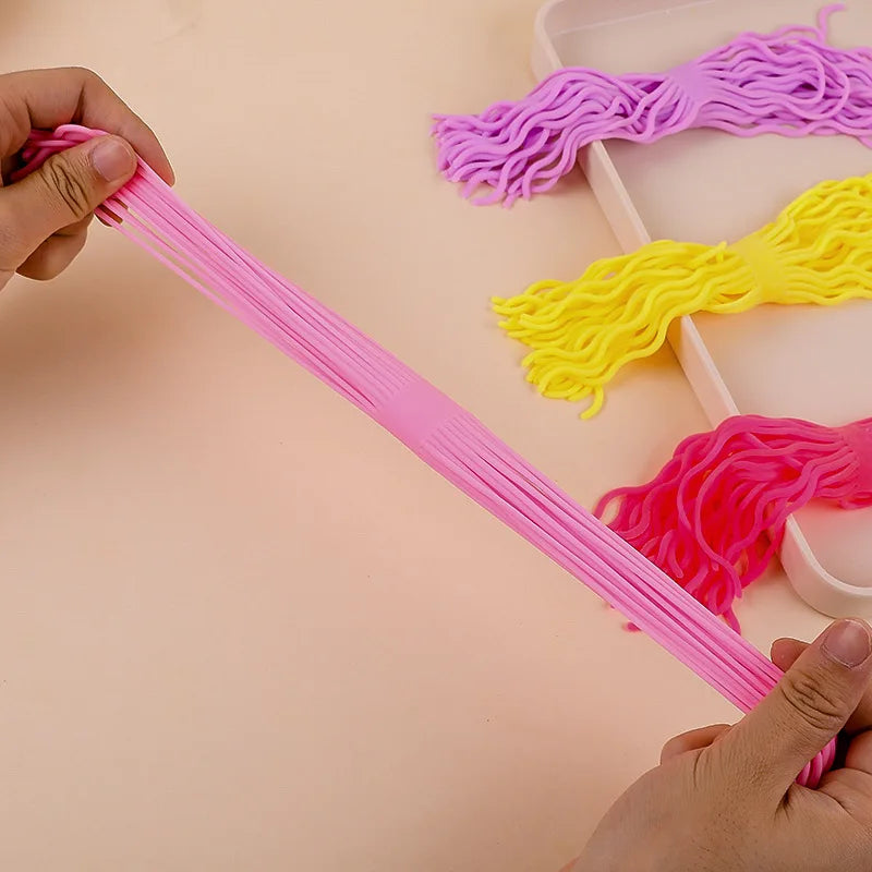 Kids Autism Vent Toys Sensory Toys Stress Relief Tpr Soft Rubber Lala Le Creative Decompression Spaghetti Coloured Stretchy Rope