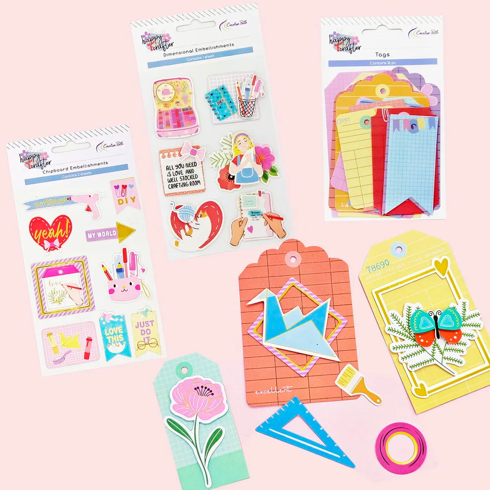Creative Path Value Pack Scrapbooking Supplies Kit Crafts Materials Set Journaling Accessories Cardmaking Decoration Lucky Box