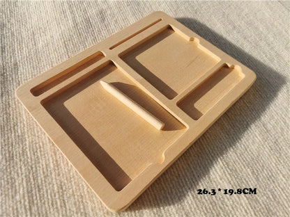 Montessori Toys Wooden Learning Tablet with Chalks Divided Trays Simulation Animals Matched English Study Cards