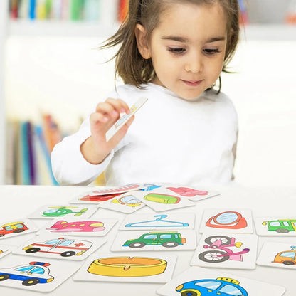 Matching Card Game for Kids Developing Puzzle Baby Cognitive Fruit Animal Learning Montessori Early Educational Puzzle Toy
