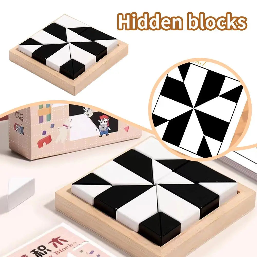 Montessori Geometric Shape Puzzles Building Blocks Wooden 3D Jigsaw Puzzle Kids Educational Logical Thinking Training Game Gifts