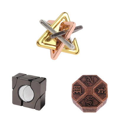 Creative Classic IQ Metal Brain Teaser Magic Baffling Puzzles Game Toys for Children Adults Funny Kids Gifts