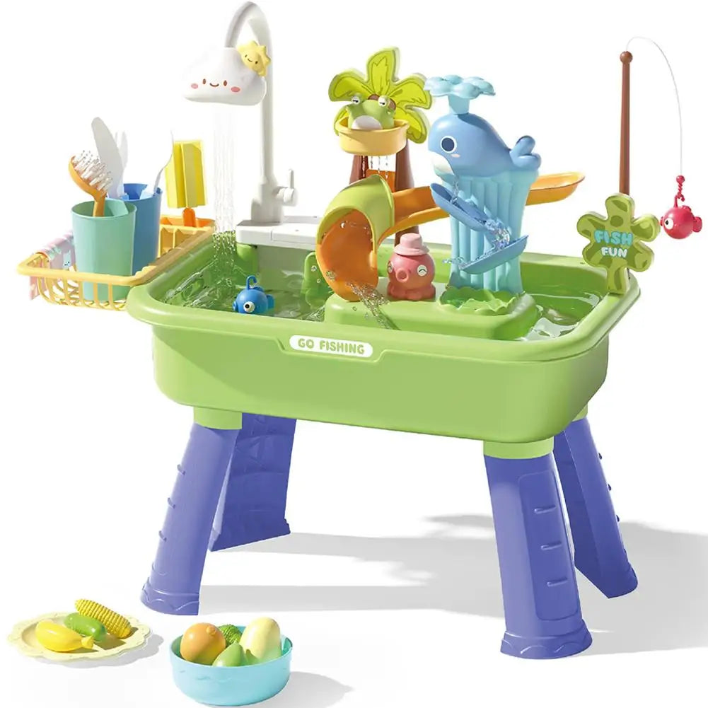 Kids Electric Circulating Water Sink Toys, Pretend Play Kitchen Dishwasher, Role Play  Kitchen Water Basin Educational Toy